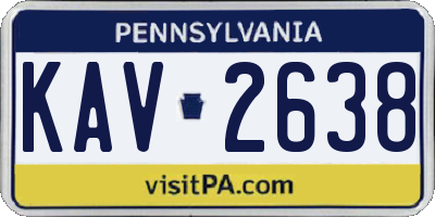 PA license plate KAV2638