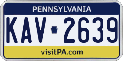 PA license plate KAV2639