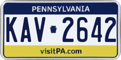 PA license plate KAV2642