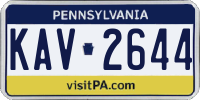 PA license plate KAV2644