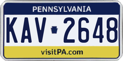 PA license plate KAV2648