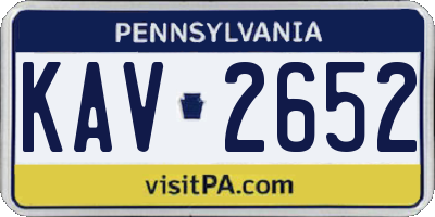 PA license plate KAV2652