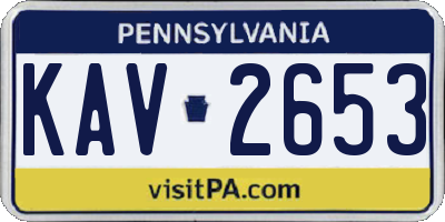 PA license plate KAV2653