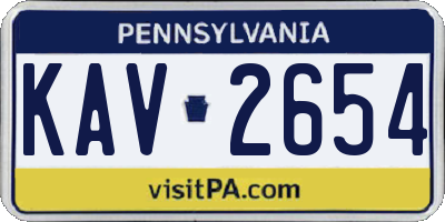 PA license plate KAV2654