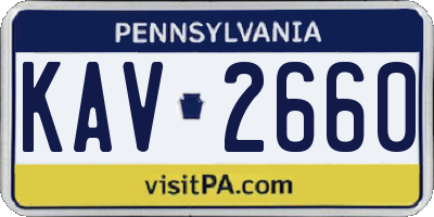 PA license plate KAV2660
