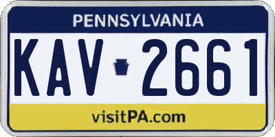 PA license plate KAV2661