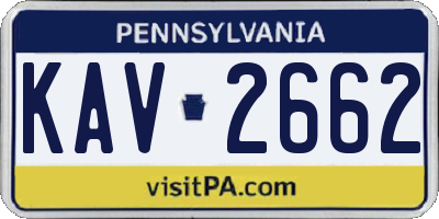 PA license plate KAV2662
