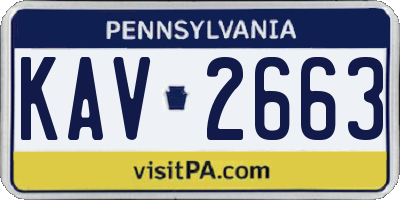 PA license plate KAV2663