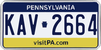 PA license plate KAV2664