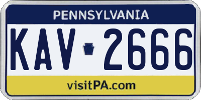 PA license plate KAV2666