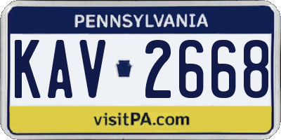 PA license plate KAV2668