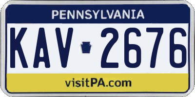 PA license plate KAV2676