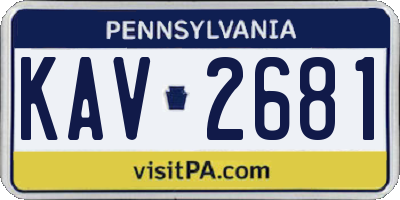 PA license plate KAV2681