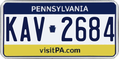 PA license plate KAV2684