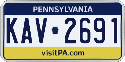 PA license plate KAV2691