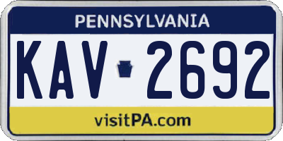 PA license plate KAV2692