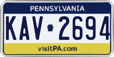 PA license plate KAV2694
