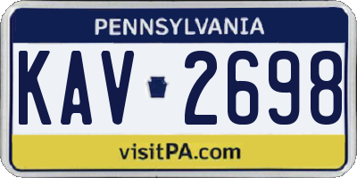 PA license plate KAV2698