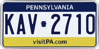 PA license plate KAV2710