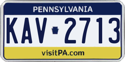 PA license plate KAV2713