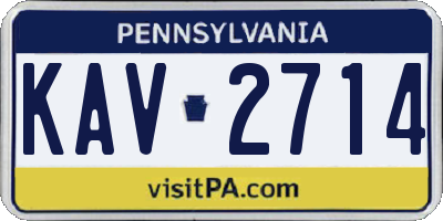 PA license plate KAV2714