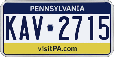 PA license plate KAV2715
