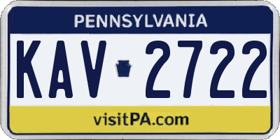 PA license plate KAV2722