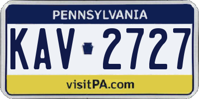 PA license plate KAV2727