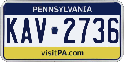 PA license plate KAV2736