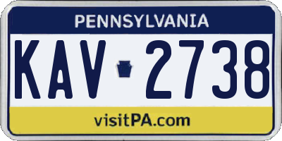 PA license plate KAV2738