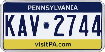 PA license plate KAV2744
