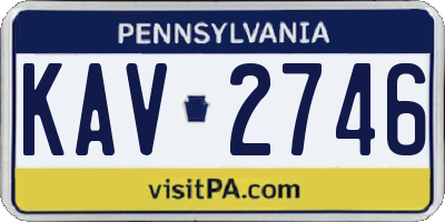 PA license plate KAV2746
