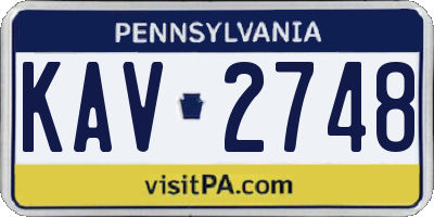 PA license plate KAV2748