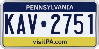 PA license plate KAV2751
