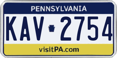 PA license plate KAV2754