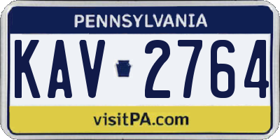 PA license plate KAV2764