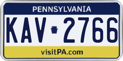 PA license plate KAV2766