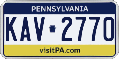 PA license plate KAV2770