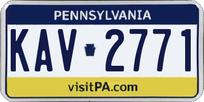 PA license plate KAV2771