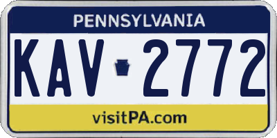 PA license plate KAV2772