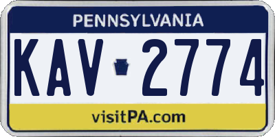 PA license plate KAV2774