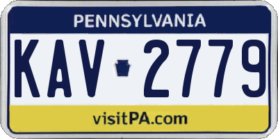 PA license plate KAV2779