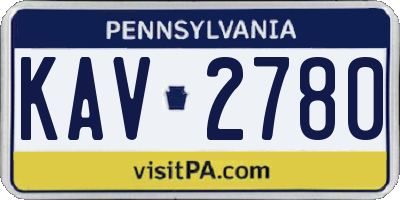 PA license plate KAV2780