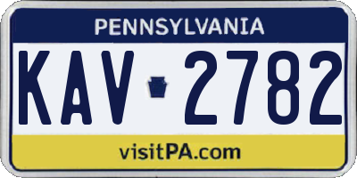 PA license plate KAV2782