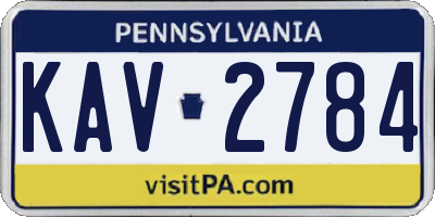 PA license plate KAV2784