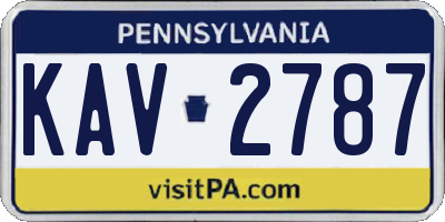 PA license plate KAV2787