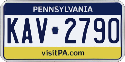 PA license plate KAV2790