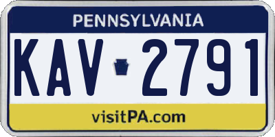PA license plate KAV2791