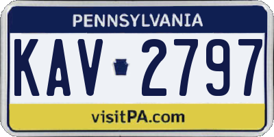 PA license plate KAV2797