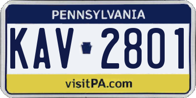 PA license plate KAV2801